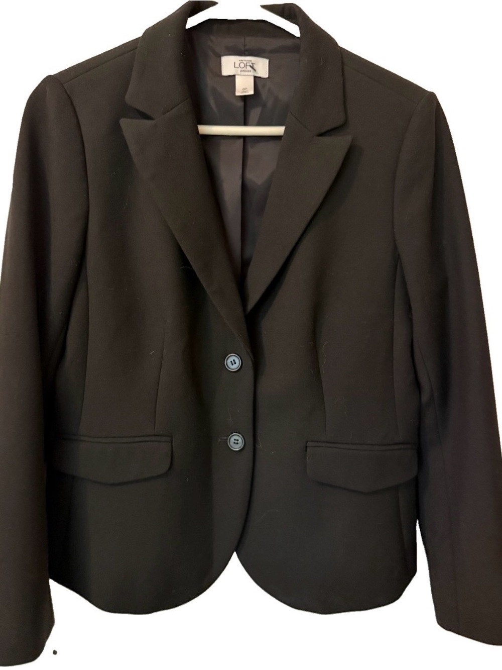 Ann Taylor LOFT Black Women's Two-Button Tailored Blazer 8P
